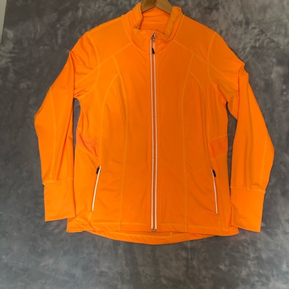 Tangerine Jackets & Blazers - Tangerine Women's Bright Orange Zip-up Jacket Size XL